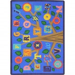 Alphabet Leaves 7'8" x 10'9" area rug in color Soft