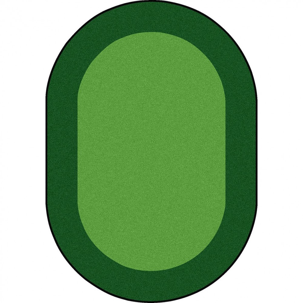 All Around 5'4" x 7'8" Oval area rug in color Green