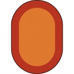 All Around 5'4" x 7'8" Oval area rug in color Orange