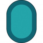 All Around 5'4" x 7'8" Oval area rug in color Teal