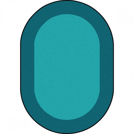 All Around 5'4" x 7'8" Oval area rug in color Teal