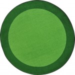 All Around 7'7" Round area rug in color Green