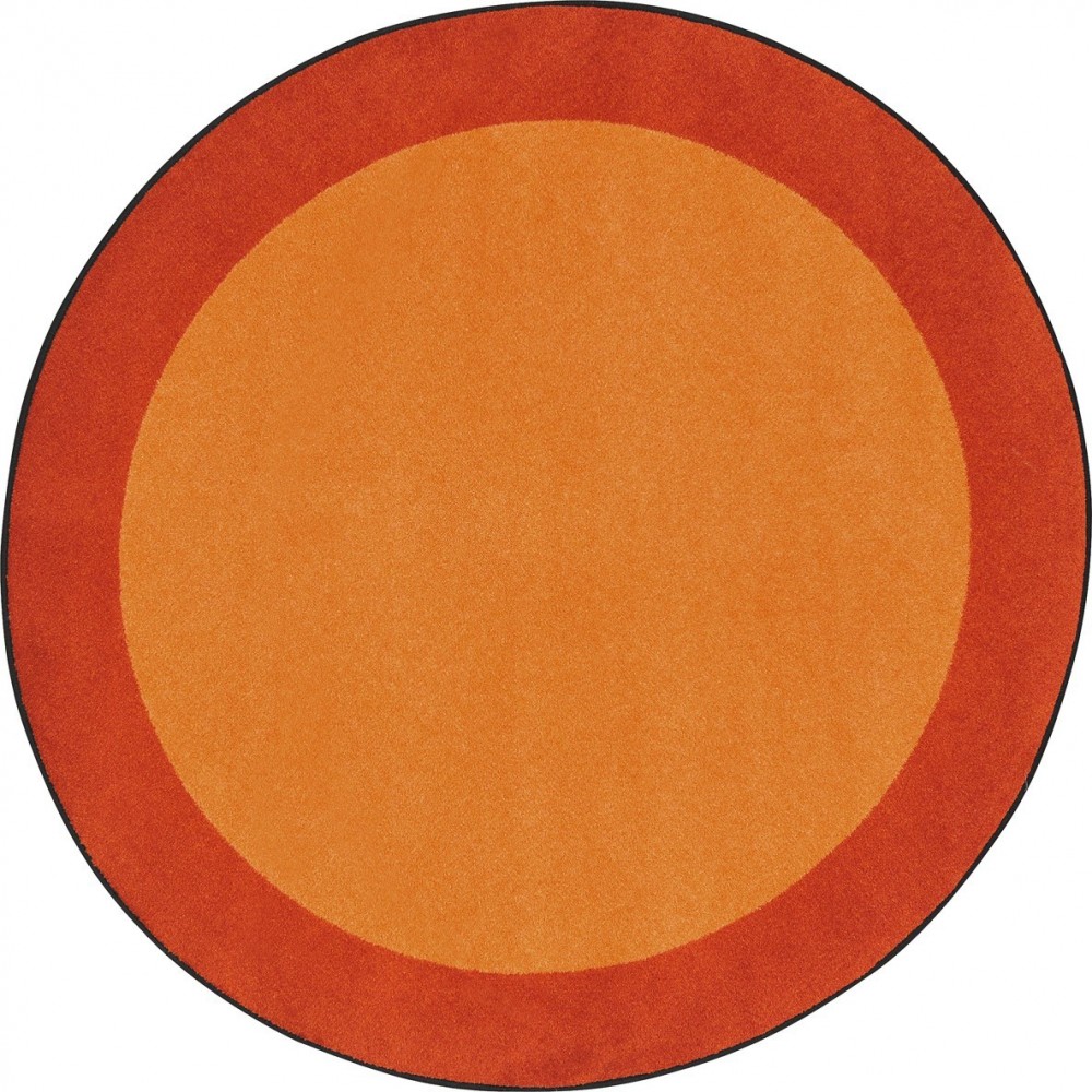 All Around 7'7" Round area rug in color Orange
