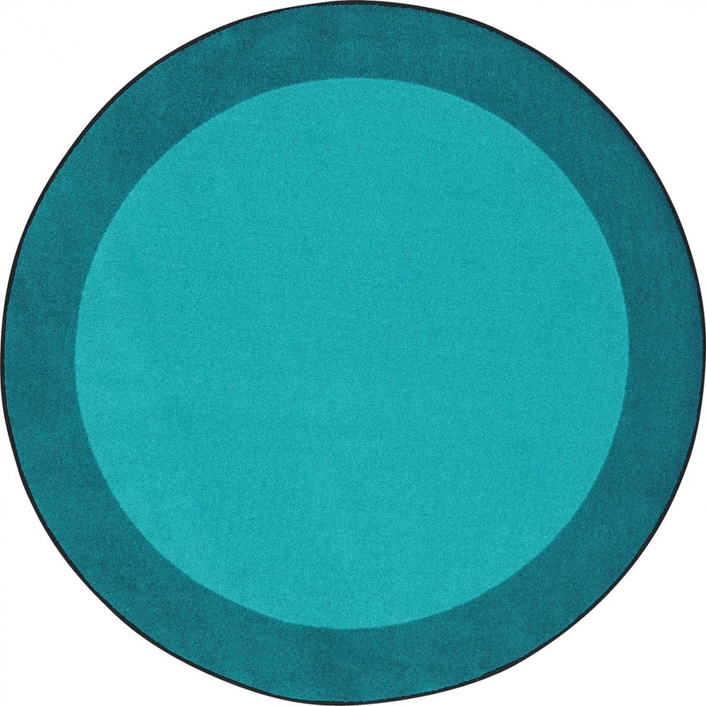 All Around 7'7" Round area rug in color Teal