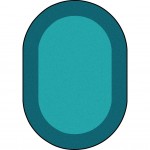 All Around 10'9" x 13'2" Oval area rug in color Teal