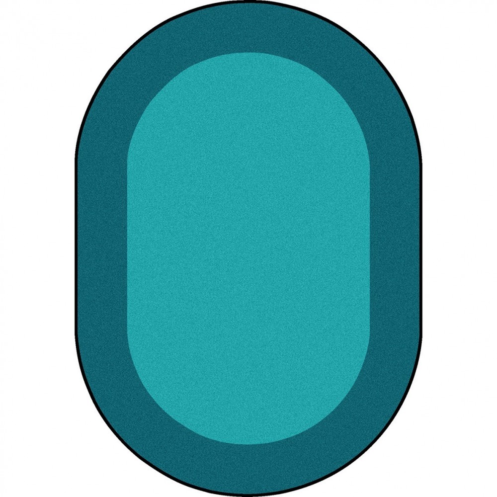 All Around 10'9" x 13'2" Oval area rug in color Teal