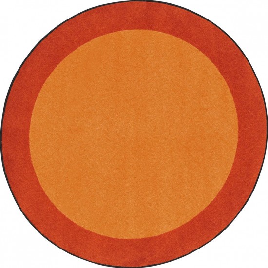 All Around 5'4" Round area rug in color Orange