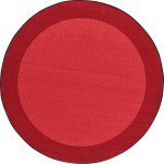 All Around 5'4" Round area rug in color Red