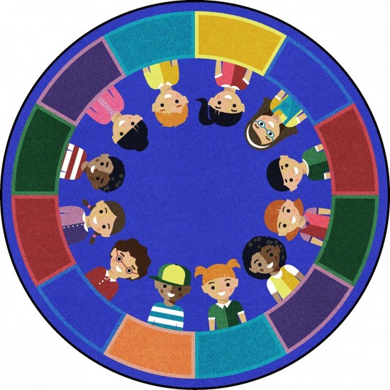 All of Us Together 7'7" Round area rug in color Multi