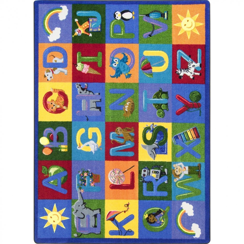 Learning Letter Sounds 5'4" x 7'8" area rug in color Multi