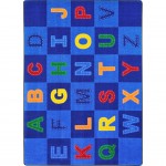 Patchwork Letters 5'4" x 7'8" area rug in color Multi