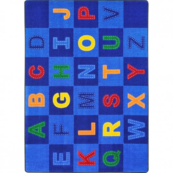 Patchwork Letters 5'4" x 7'8" area rug in color Multi