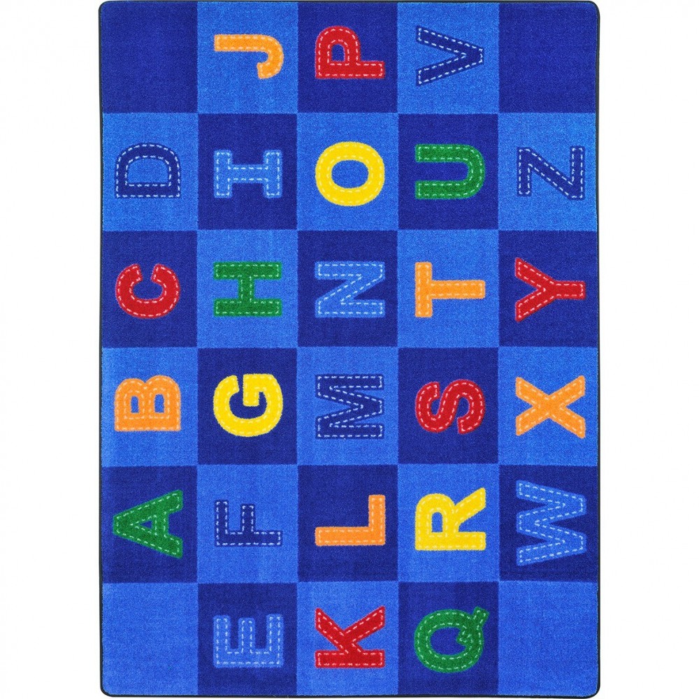 Patchwork Letters 10'9" x 13'2" area rug in color Multi