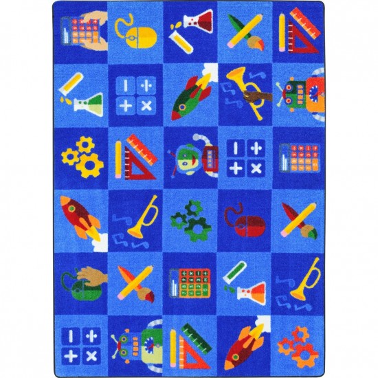 STEAM into Learning 5'4" x 7'8" area rug in color Multi