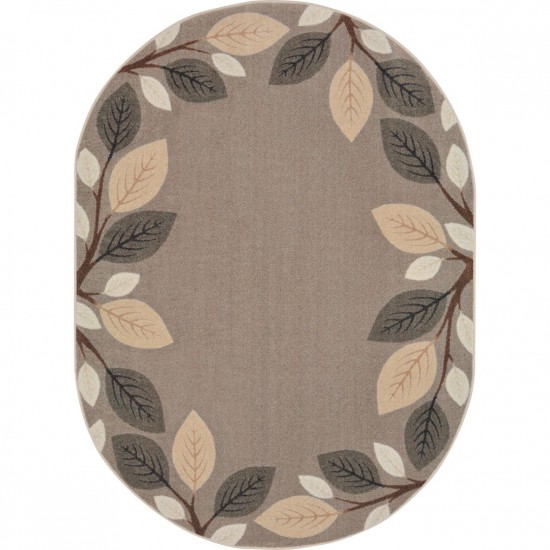 Breezy Branches 10'9" x 13'2" Oval area rug in color Neutral