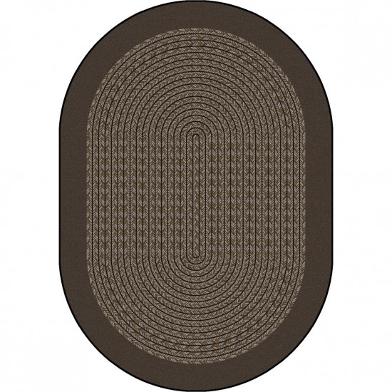 Like Home 3'10" x 5'4" Oval area rug in color Chocolate