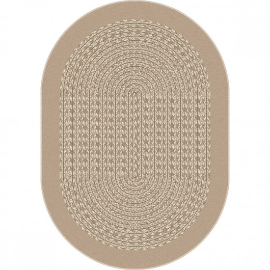 Like Home 3'10" x 5'4" Oval area rug in color Beige