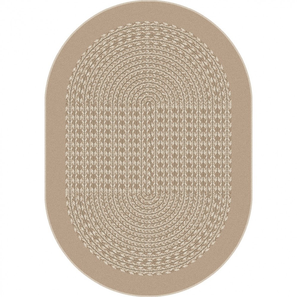 Like Home 5'4" x 7'8" Oval area rug in color Beige