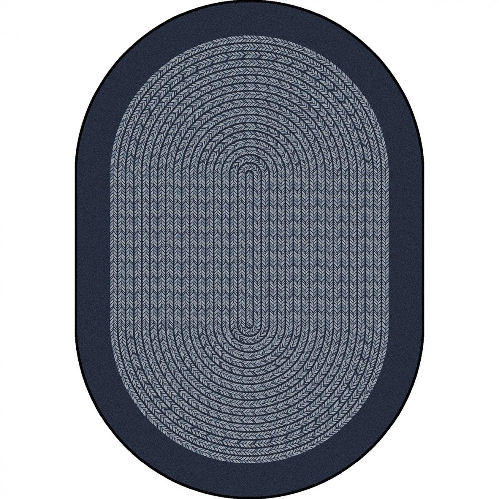 Like Home 7'8" x 10'9" Oval area rug in color Navy