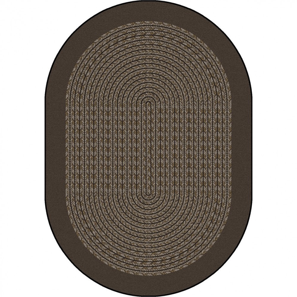 Like Home 7'8" x 10'9" Oval area rug in color Chocolate