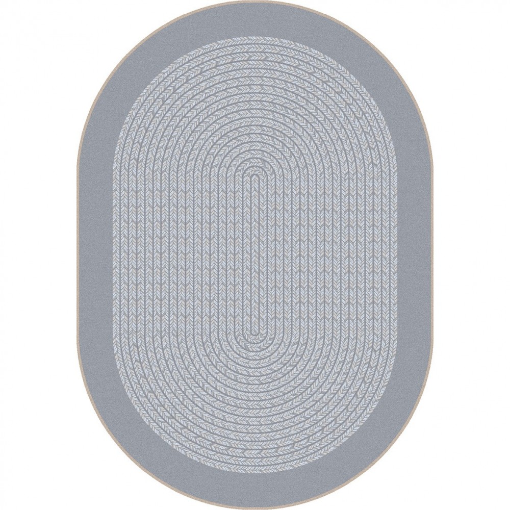 Like Home 7'8" x 10'9" Oval area rug in color Silver