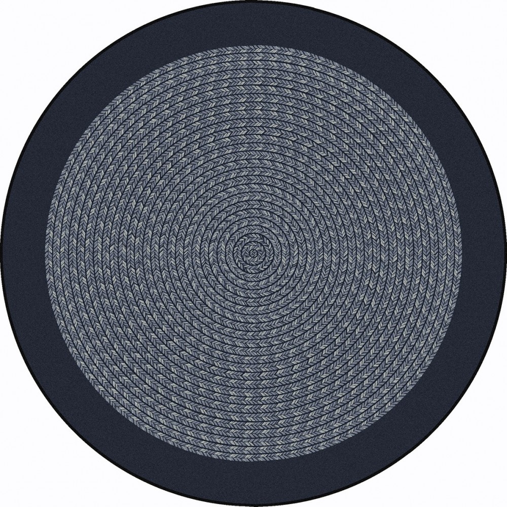 Like Home 7'7" Round area rug in color Navy