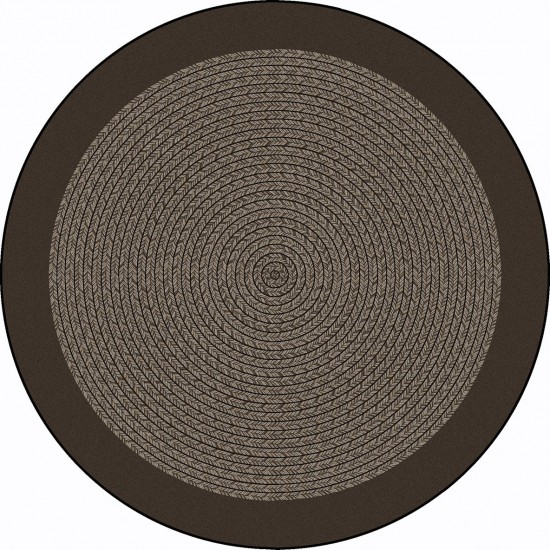 Like Home 7'7" Round area rug in color Chocolate