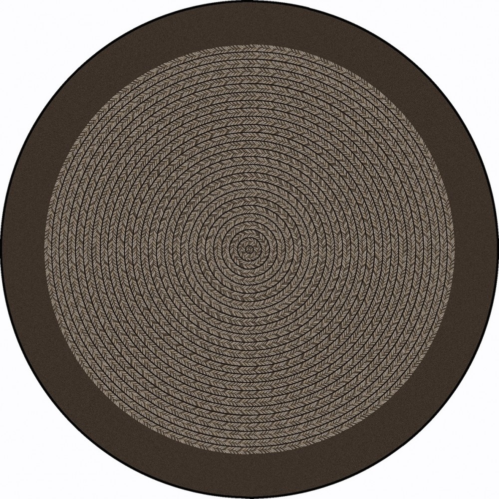 Like Home 7'7" Round area rug in color Chocolate