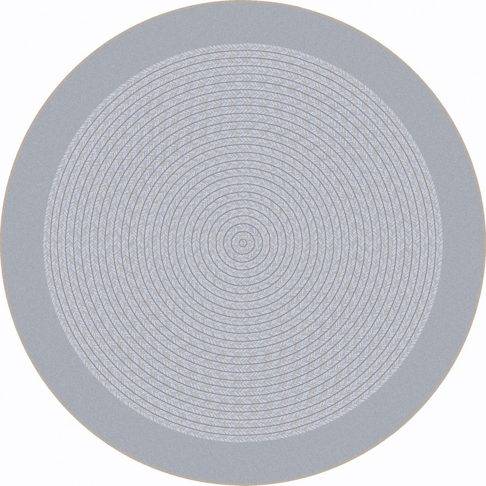 Like Home 7'7" Round area rug in color Silver