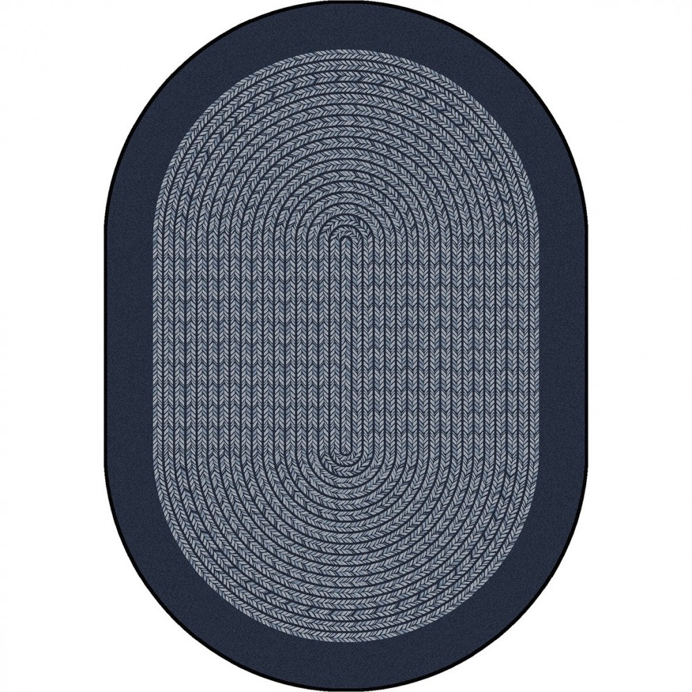 Like Home 10'9" x 13'2" Oval area rug in color Navy