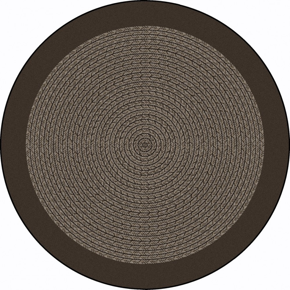 Like Home 5'4" Round area rug in color Chocolate
