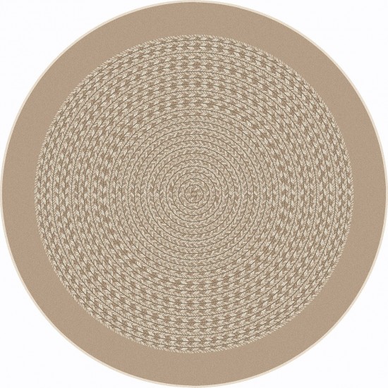 Like Home 5'4" Round area rug in color Beige