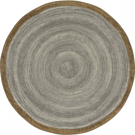 Feeling Natural 7'7" Round area rug in color Stone