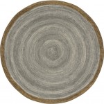 Feeling Natural 5'4" Round area rug in color Stone