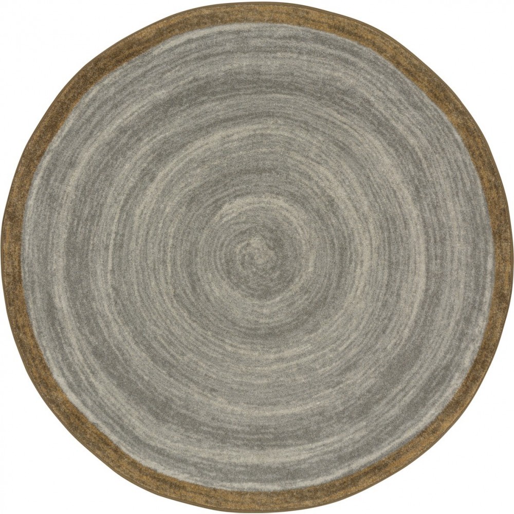 Feeling Natural 5'4" Round area rug in color Stone