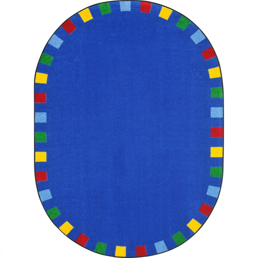 On the Border 5'4" x 7'8" Oval area rug in color Brights