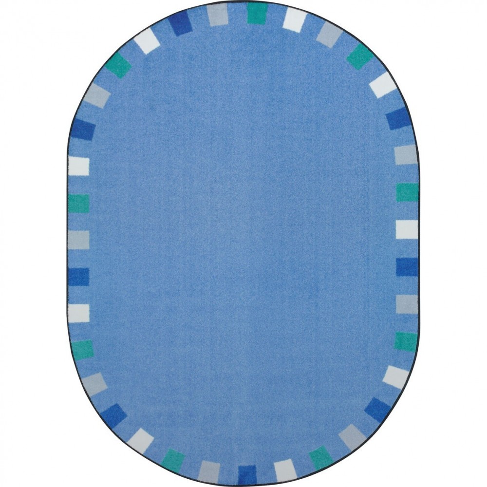 On the Border 5'4" x 7'8" Oval area rug in color Softs