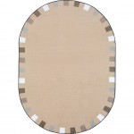 On the Border 5'4" x 7'8" Oval area rug in color Neutrals