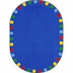 On the Border 7'8" x 10'9" Oval area rug in color Brights