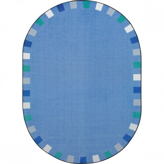 On the Border 7'8" x 10'9" Oval area rug in color Softs