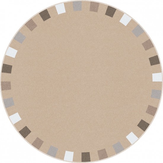 On the Border 7'7" Round area rug in color Neutrals