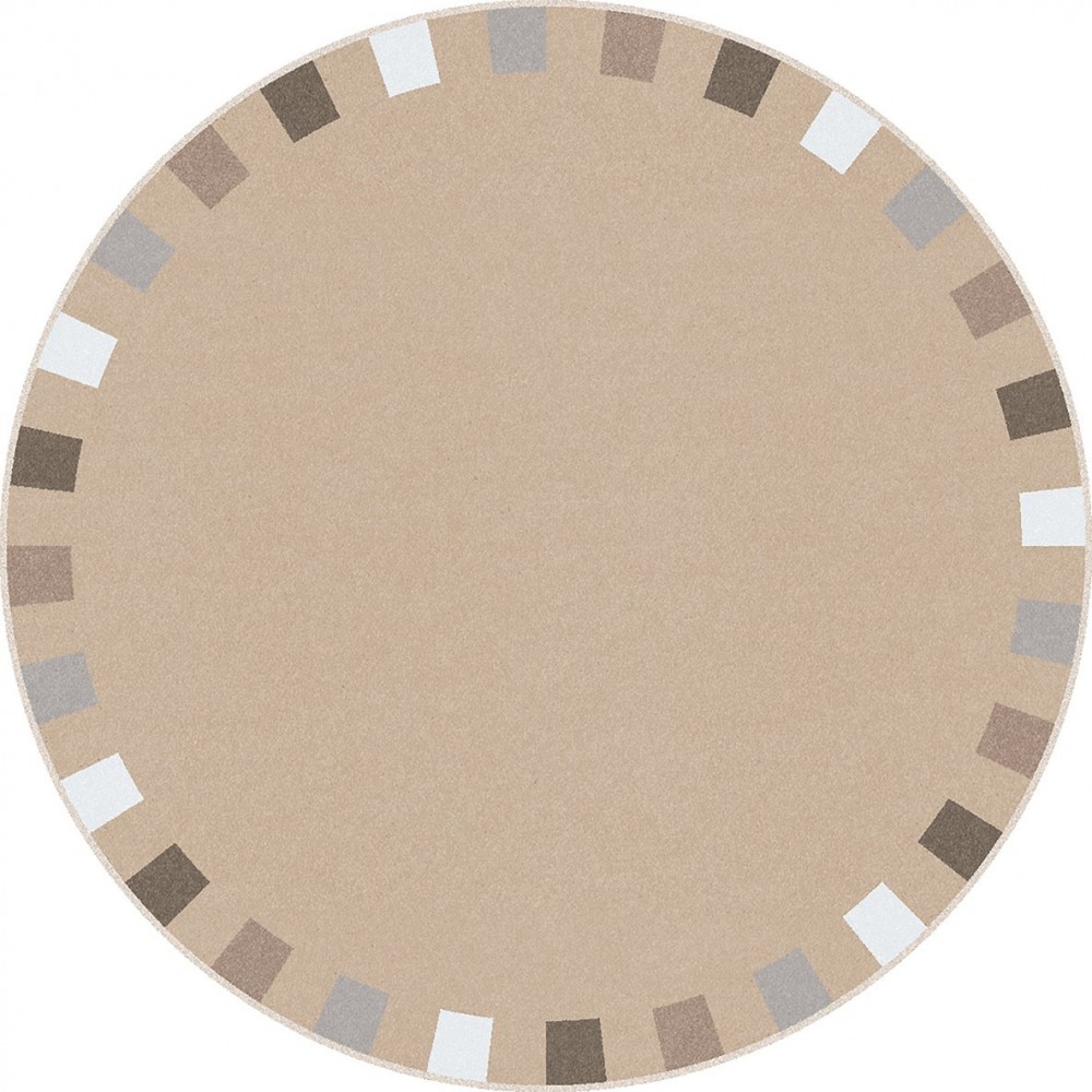 On the Border 7'7" Round area rug in color Neutrals