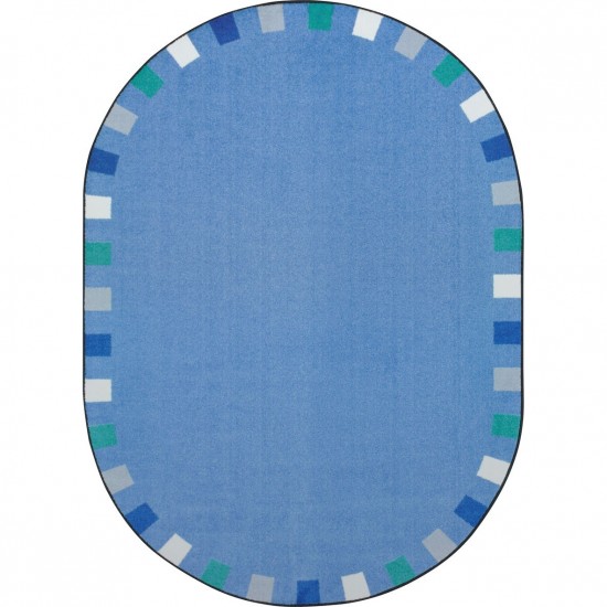 On the Border 10'9" x 13'2" Oval area rug in color Softs