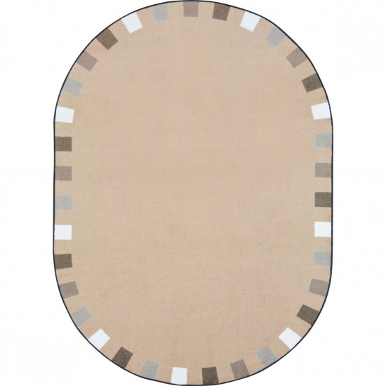 On the Border 10'9" x 13'2" Oval area rug in color Neutrals