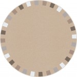 On the Border 5'4" Round area rug in color Neutrals