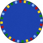 On the Border 13'2" Round area rug in color Brights