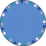 On the Border 13'2" Round area rug in color Softs