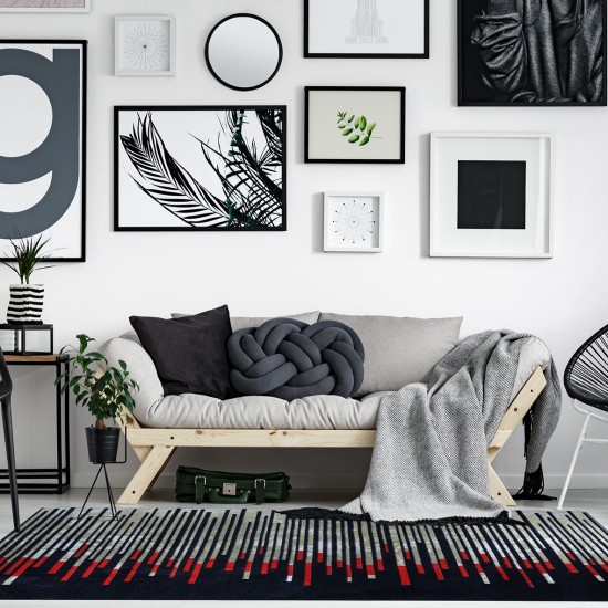 Nightlife 10'9" x 13'2" area rug in color Garnet