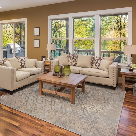 Opposites Attract 7'8" x 10'9" area rug in color Hazelwood