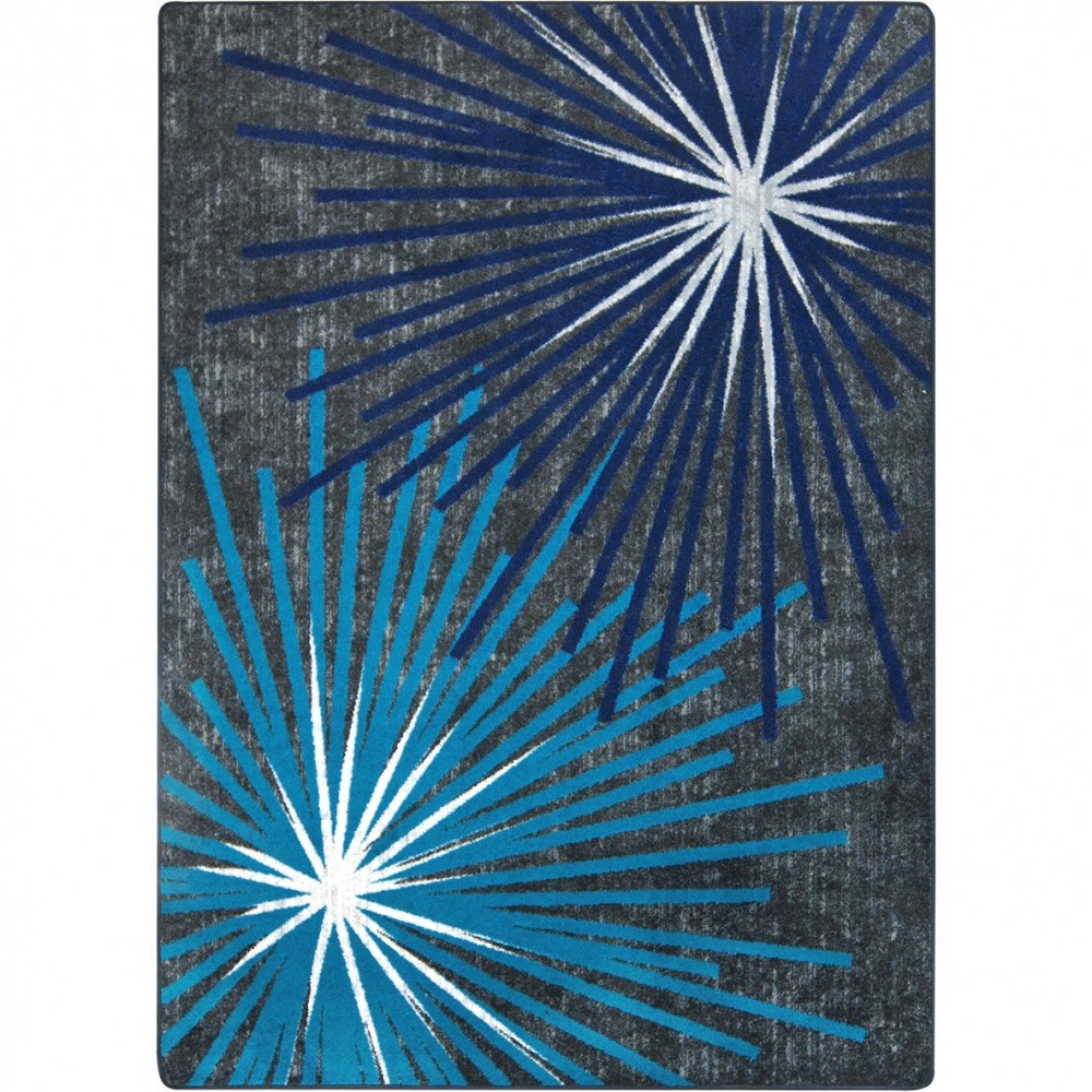 Sputnik 3'10" x 5'4" area rug in color Sapphire